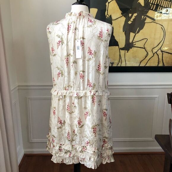 NWT Rebecca Taylor Ivie Floral Ruffle Silk Blend Dress 14 - Picture 6 of 7